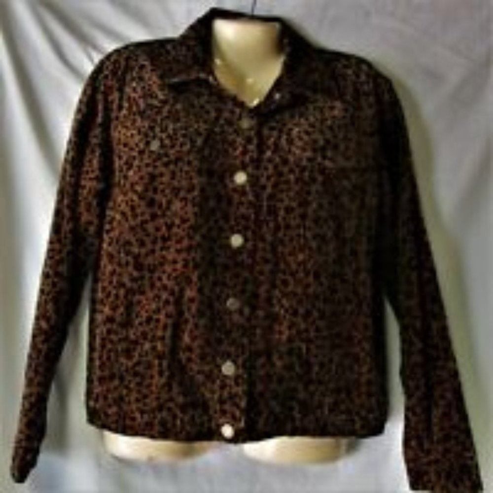 Women's Leopard Print Jacket Blazer Size Small Jones New York